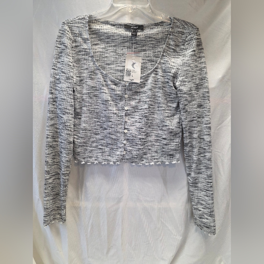 Gray Long Sleeve Women's Top